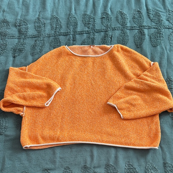 Free People Sweaters - Free People orange Bardot sweater medium